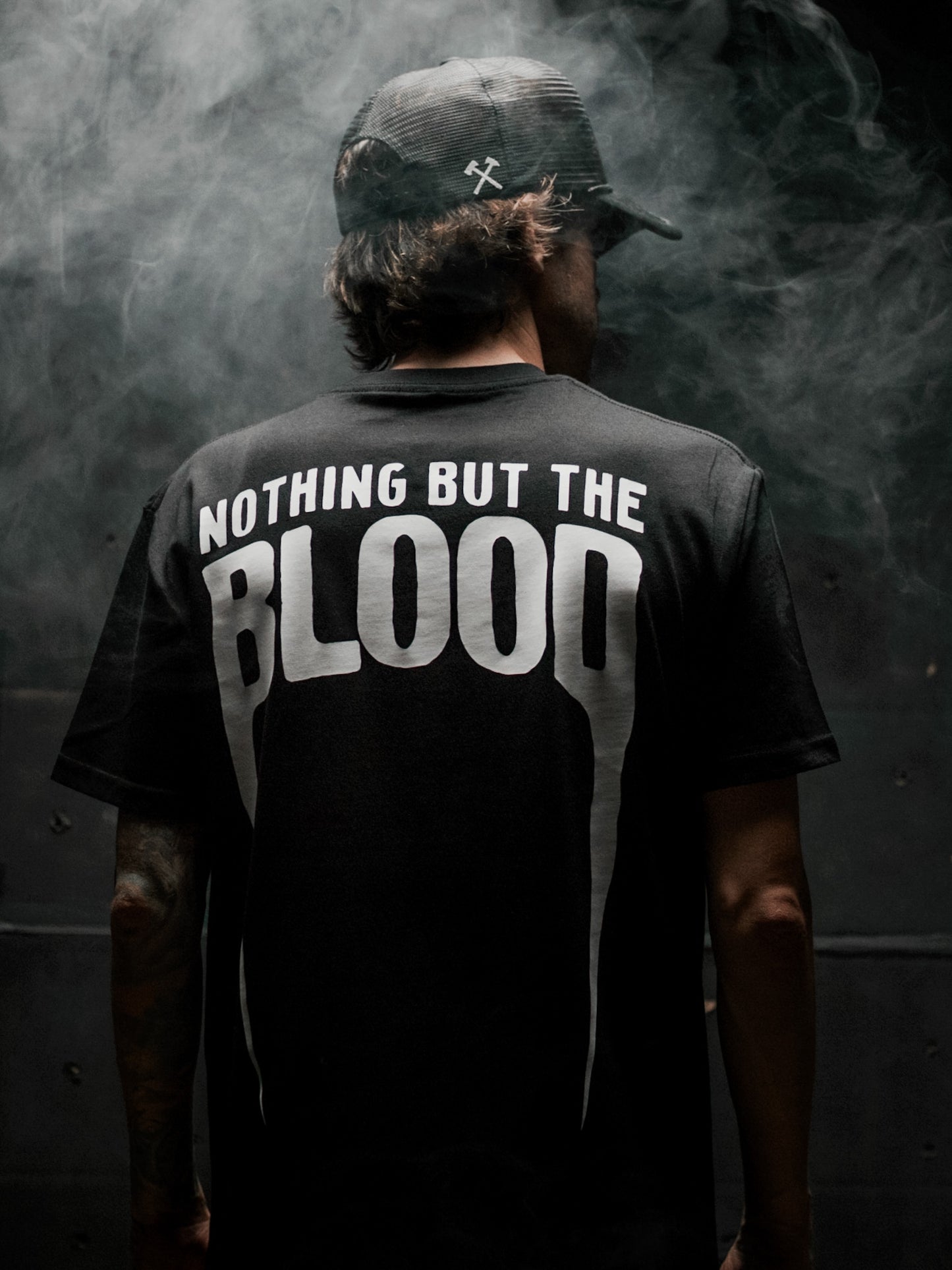 NOTHING BUT THE BLOOD "PREMIUM" CREW TEE IN BLACK