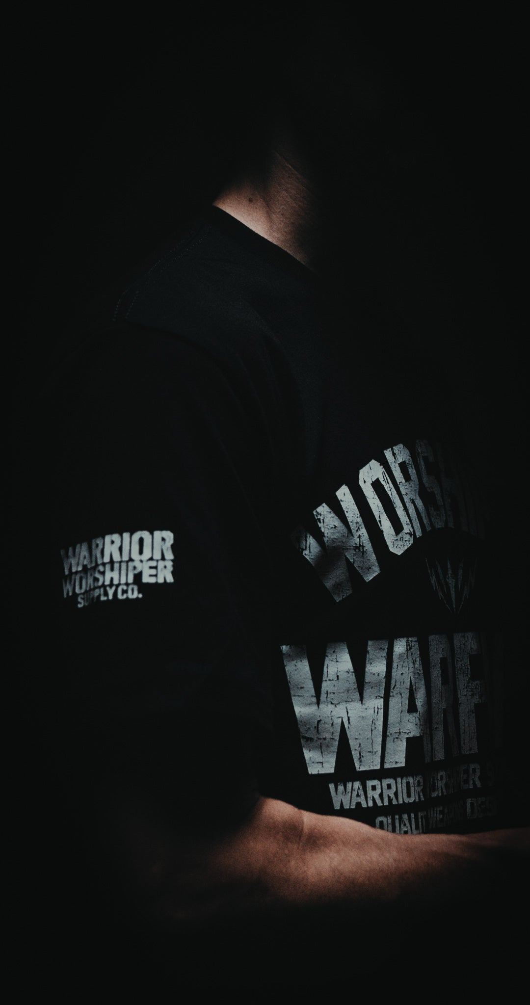 WORSHIP IS WARFARE V2 STANDARD ISSUE "PREMIUM" TEE IN BLACK