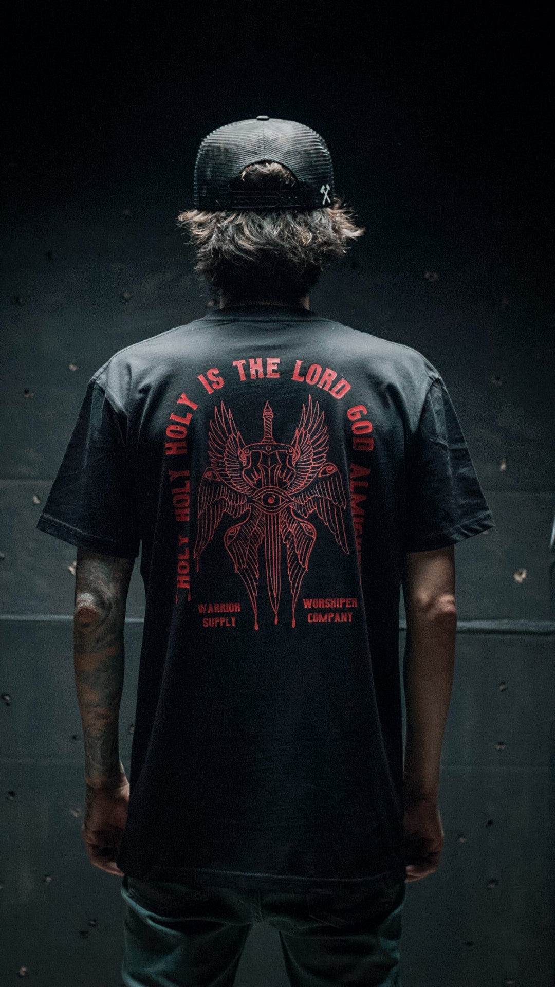HOLY HOLY HOLY SERAPHIM "PREMIUM" STANDARD FIT TEE IN BLACK