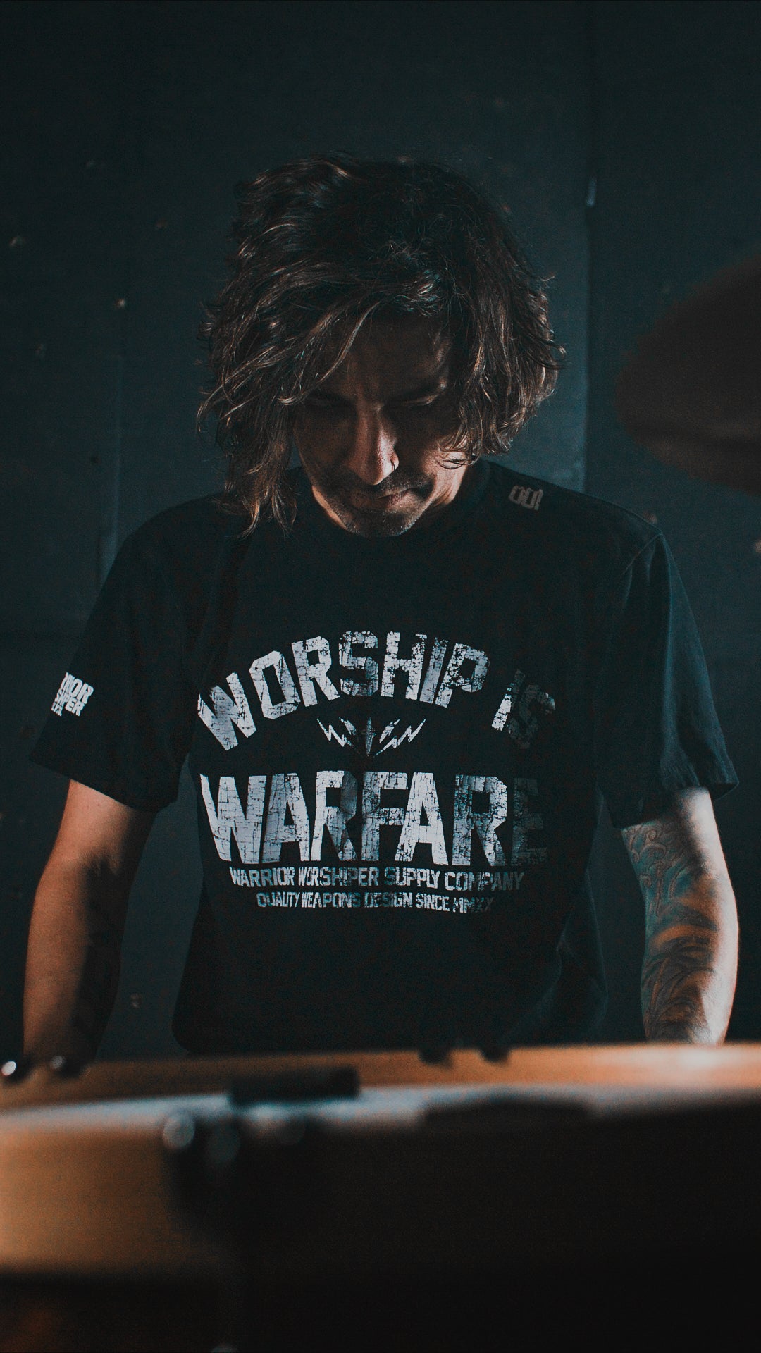 WORSHIP IS WARFARE V2 STANDARD ISSUE "PREMIUM" TEE IN BLACK