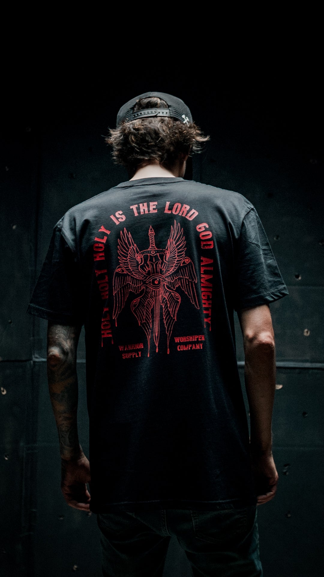 HOLY HOLY HOLY SERAPHIM "PREMIUM" STANDARD FIT TEE IN BLACK