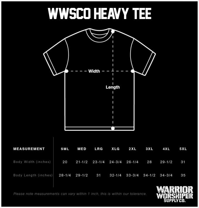 WORSHIP IS WARFARE V2 "PREMIUM" HEAVY TEE IN BLACK