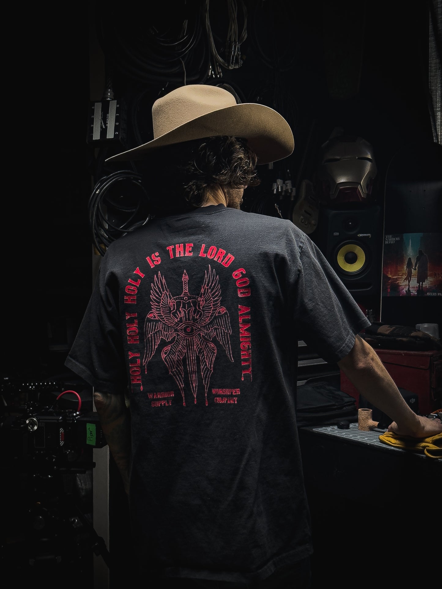 HOLY HOLY HOLY SERAPHIM "PREMIUM" HEAVY OVERSIZE TEE - FADED BLK