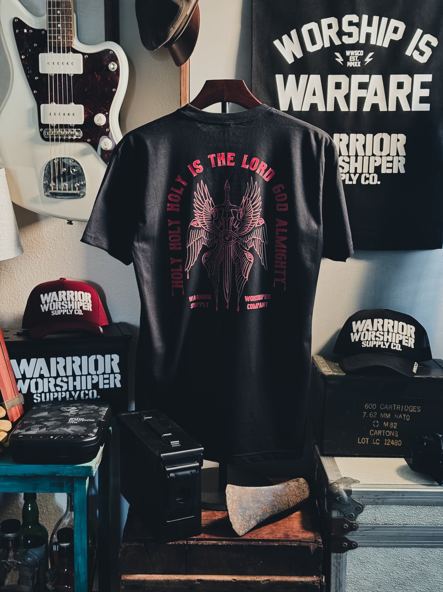 HOLY HOLY HOLY SERAPHIM "PREMIUM" STANDARD FIT TEE IN BLACK