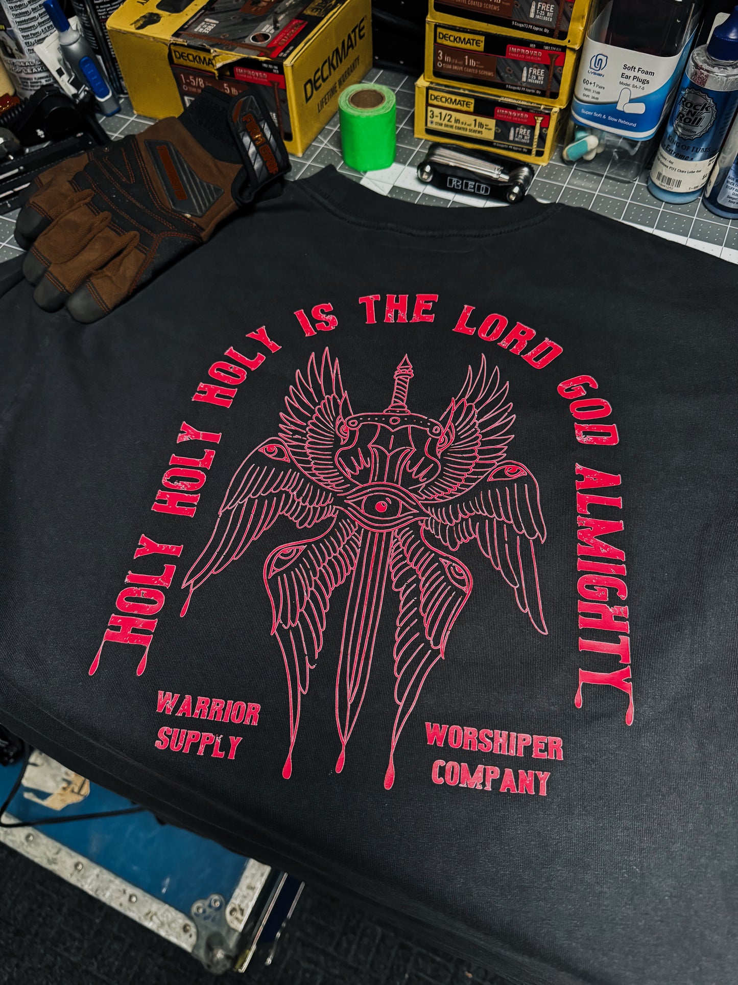 HOLY HOLY HOLY SERAPHIM "PREMIUM" HEAVY OVERSIZE TEE - FADED BLK