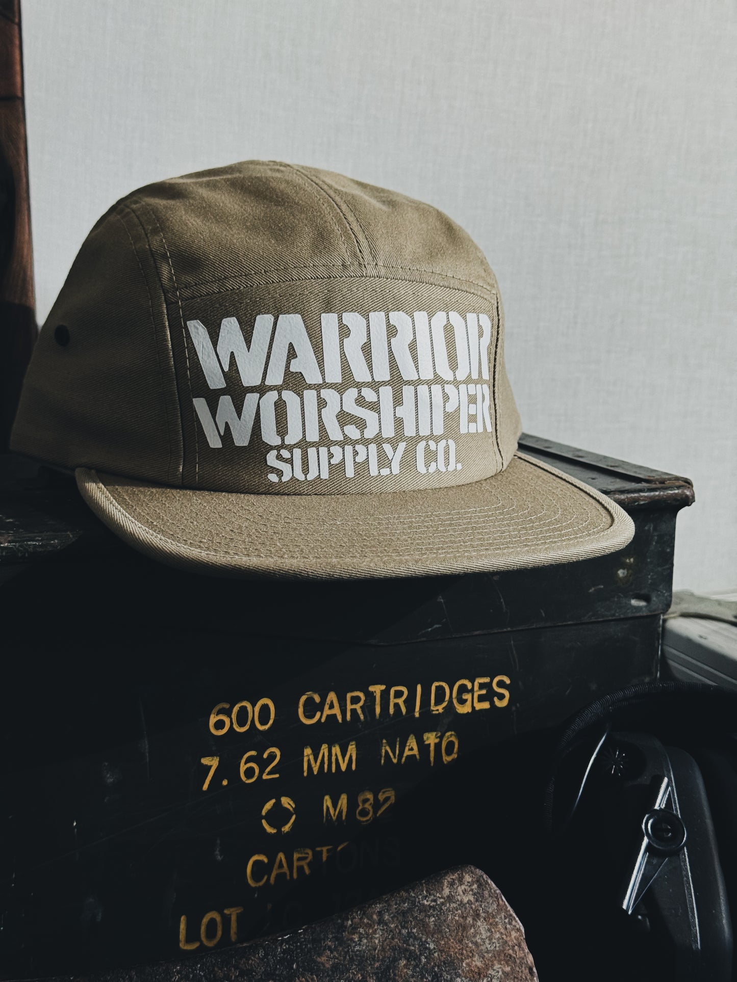 SGT LOGO INFANTRY ISSUE 5 PANEL HAT IN TAN