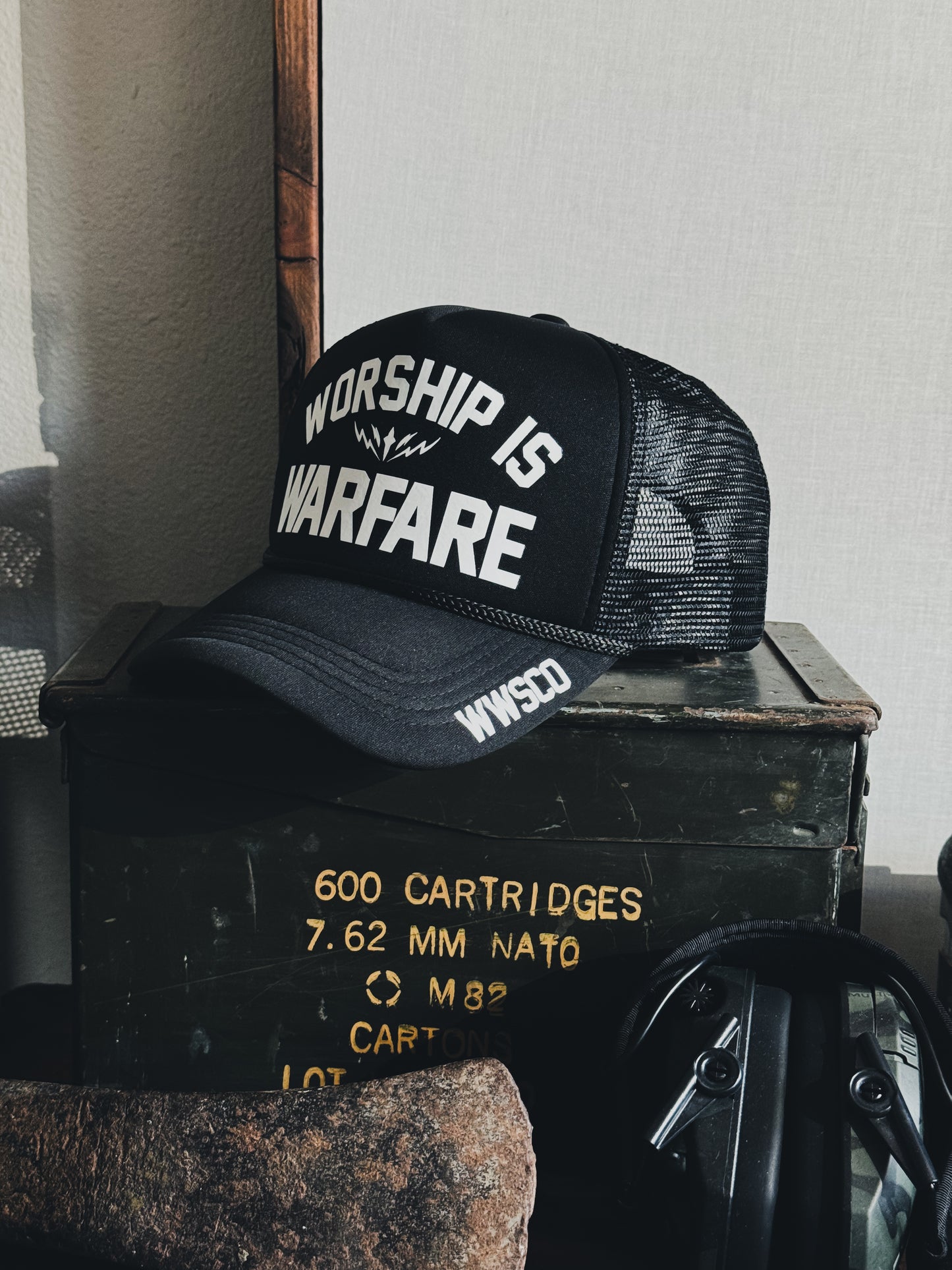 WORSHIP IS WARFARE TRUCKER HAT V2