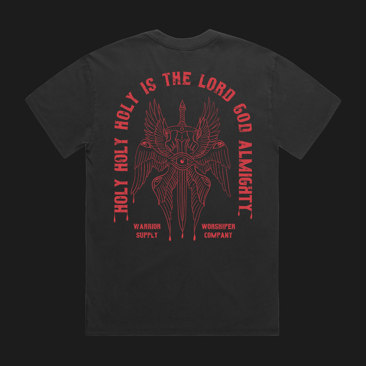 HOLY HOLY HOLY SERAPHIM "PREMIUM" HEAVY OVERSIZE TEE - FADED BLK