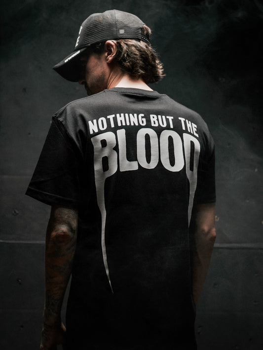 NOTHING BUT THE BLOOD "PREMIUM" CREW TEE IN BLACK