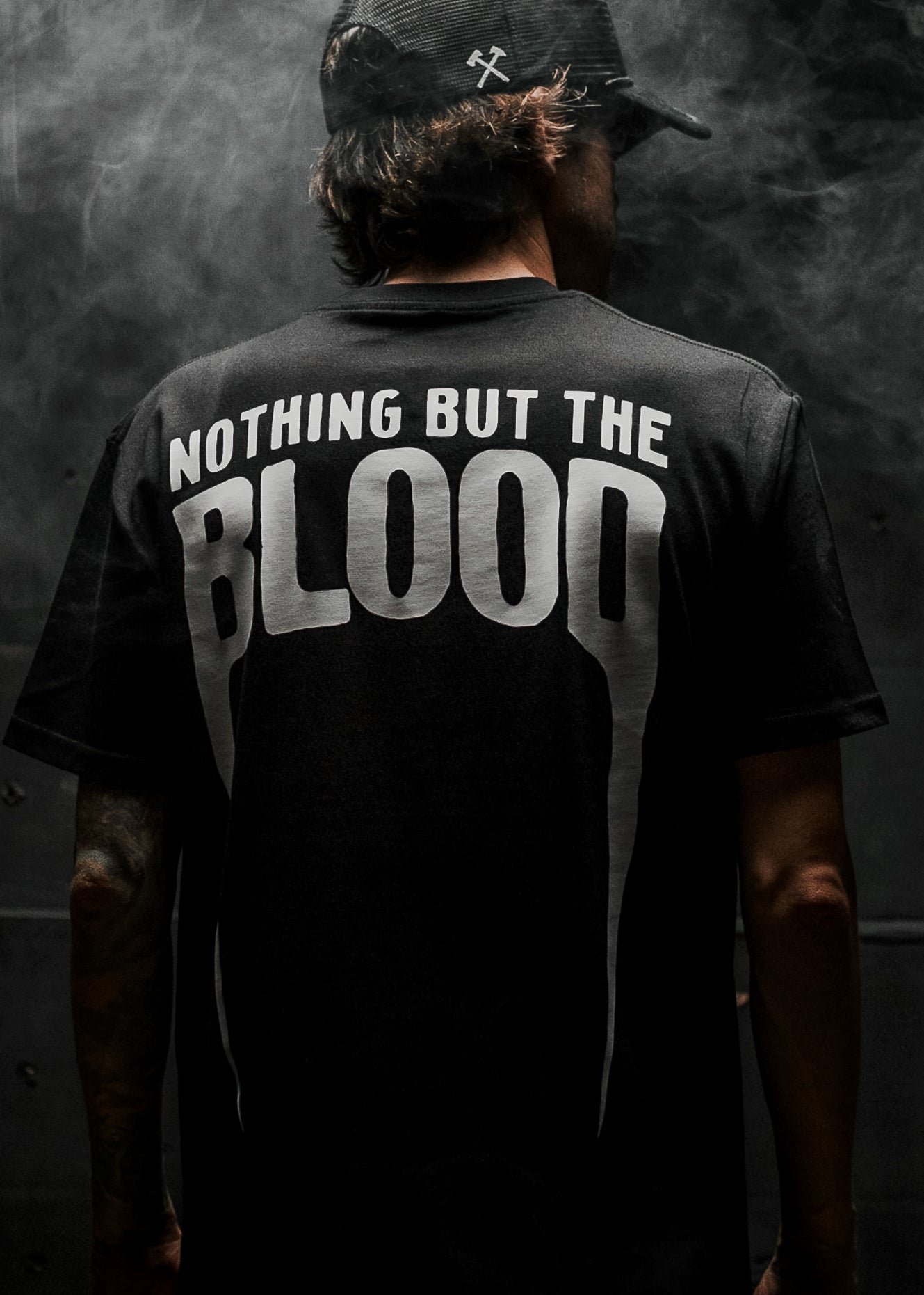 NOTHING BUT THE BLOOD "STANDARD ISSUE" TEE IN BLACK