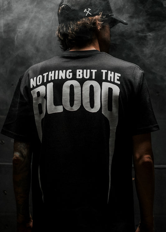 NOTHING BUT THE BLOOD "PREMIUM" CREW TEE IN BLACK