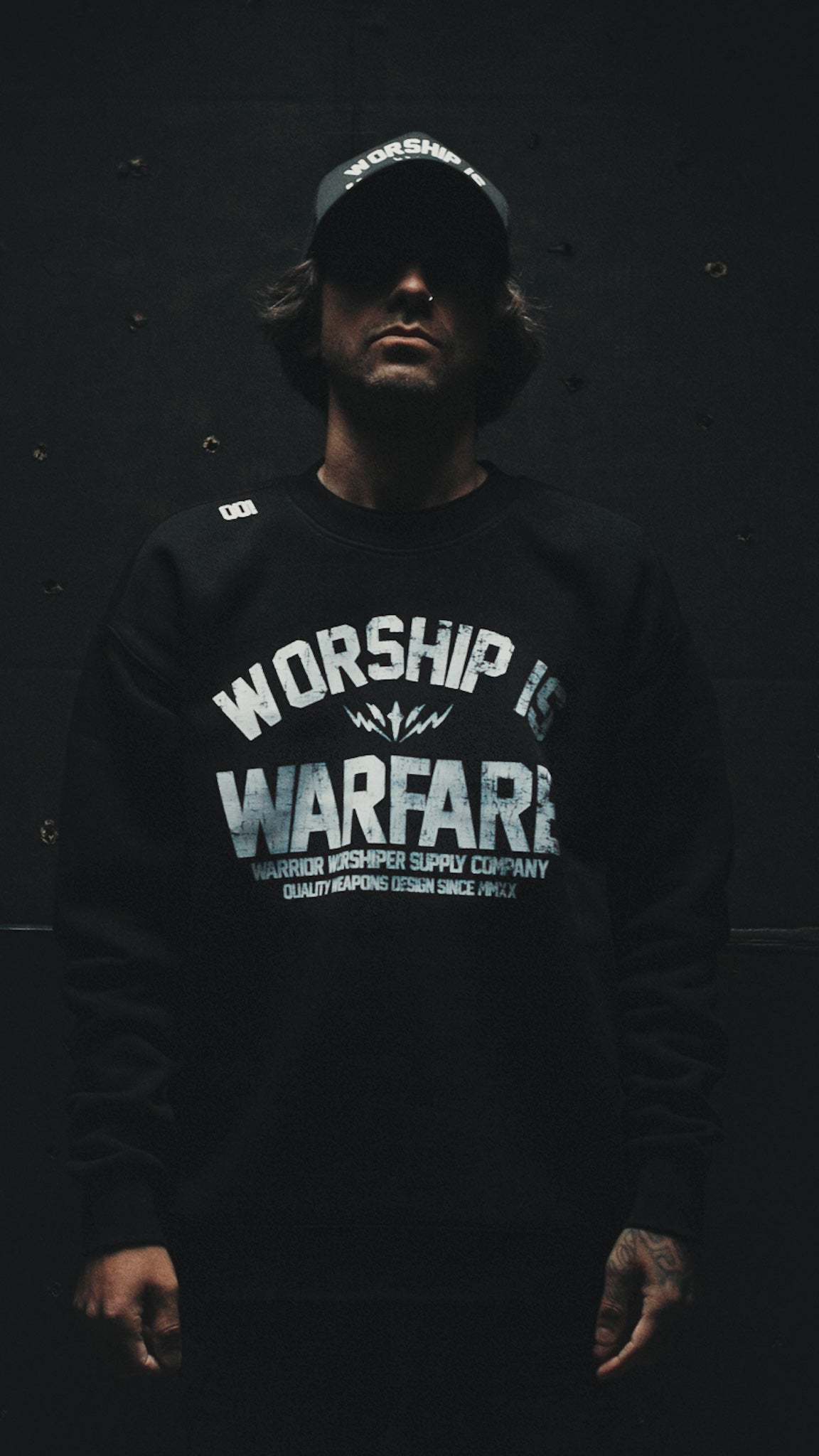WORSHIP IS WARFARE V2 "PREMIUM" CREW NECK SWEATSHIRT IN BLACK [LIMITED]