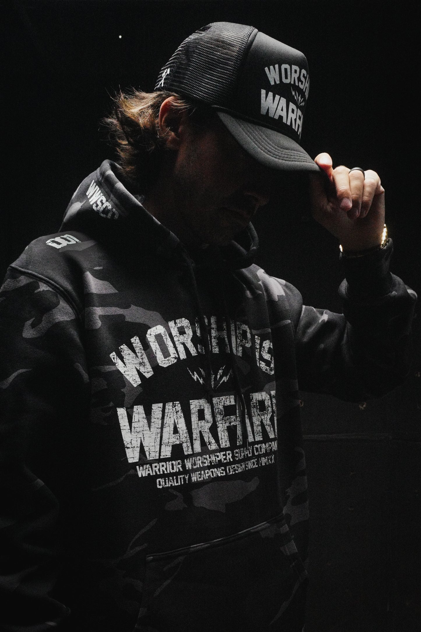 WORSHIP IS WARFARE V2 "PREMIUM" DARK CAMO HOODIE