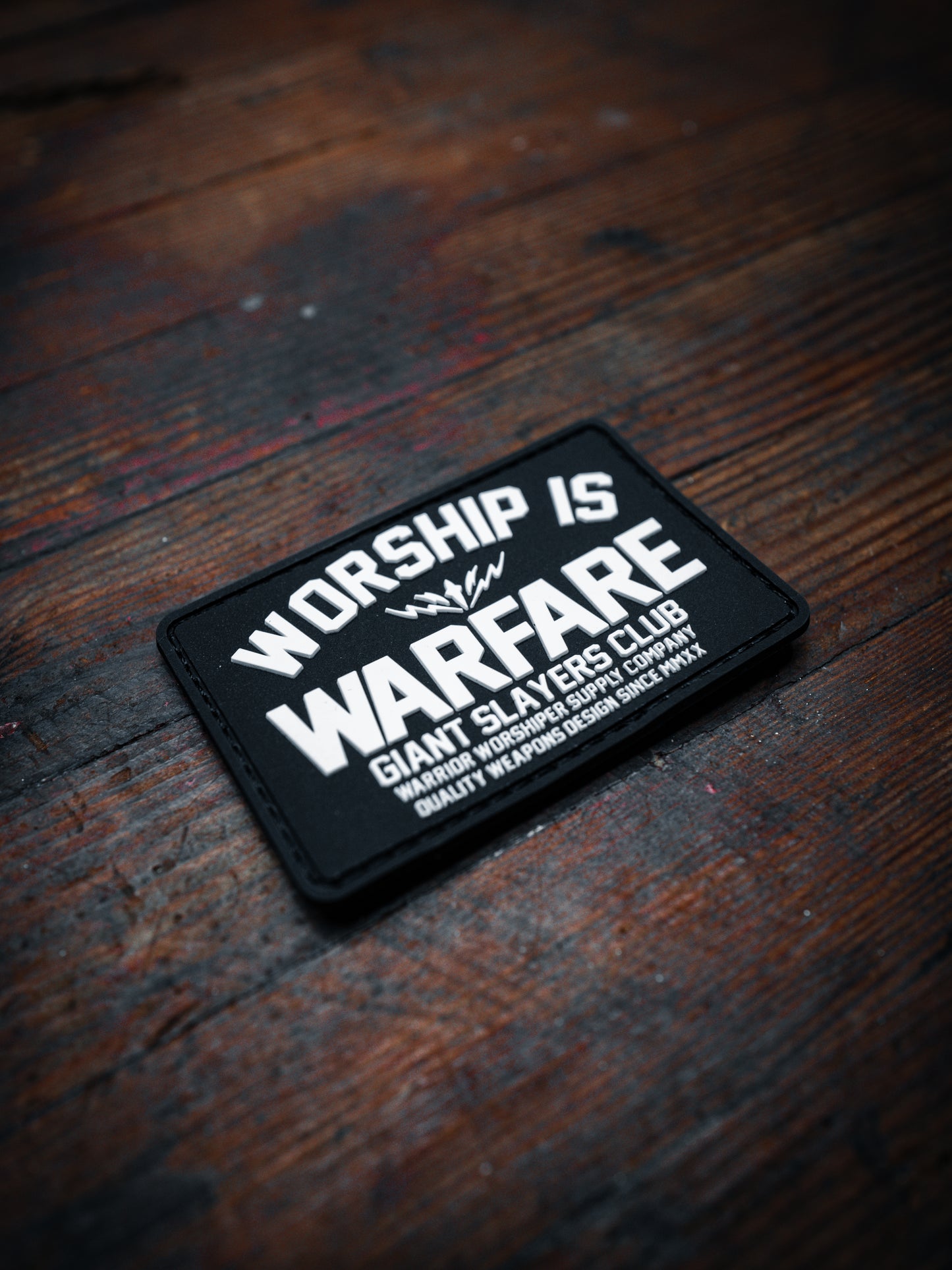 WORSHIP IS WARFARE PVC VELCRO PATCH