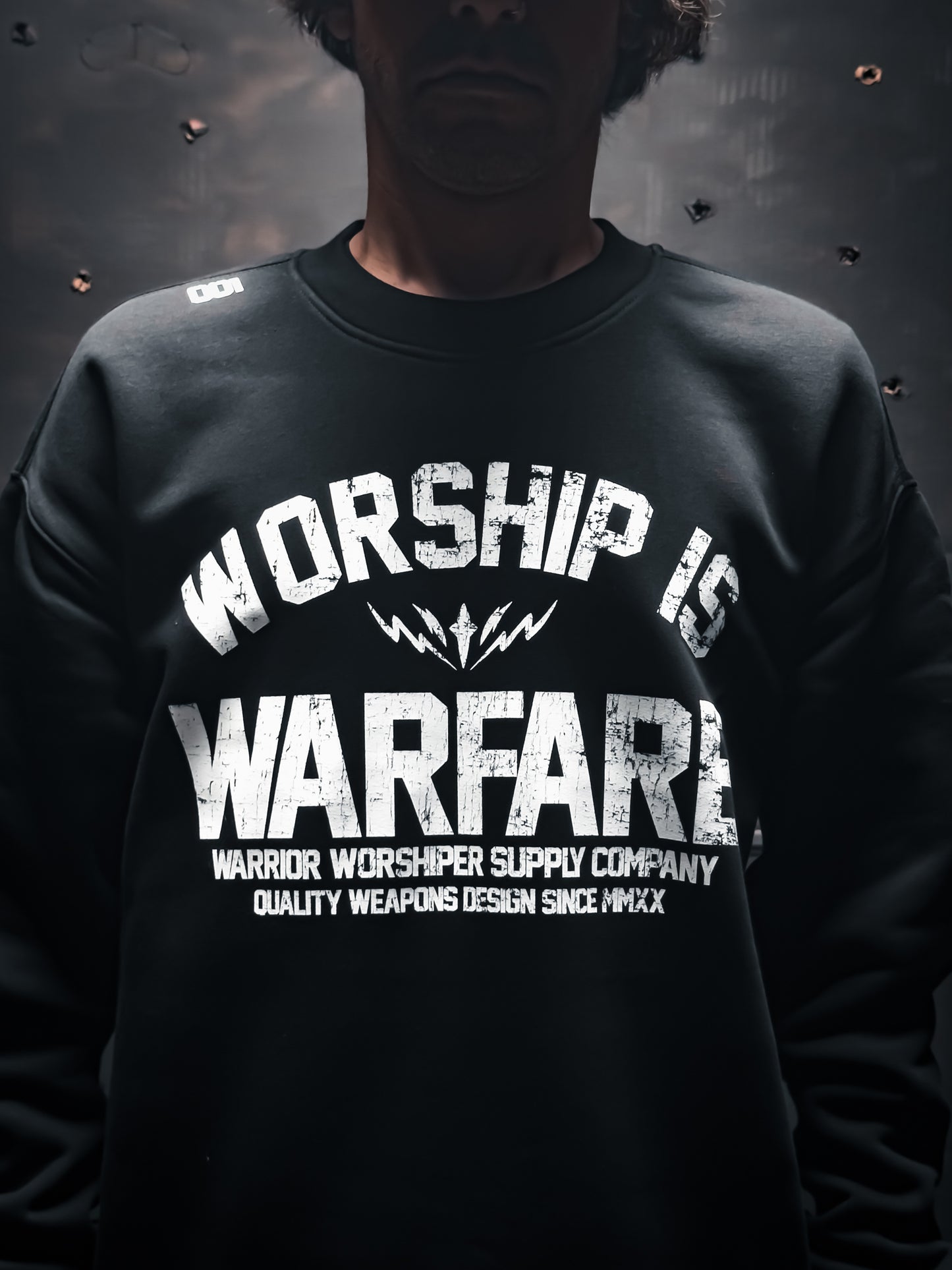 WORSHIP IS WARFARE V2 "PREMIUM" CREW NECK SWEATSHIRT IN BLACK [LIMITED]