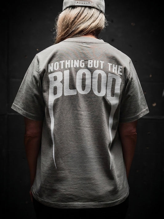 [NEW] WOMEN - NOTHING BUT THE BLOOD HEAVY  7.1 oz TEE IN FADED GREY