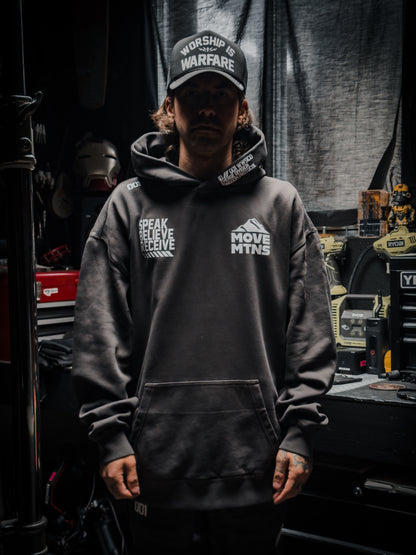 MOVE MTNS RELAX FIT FADED BLK HOODIE