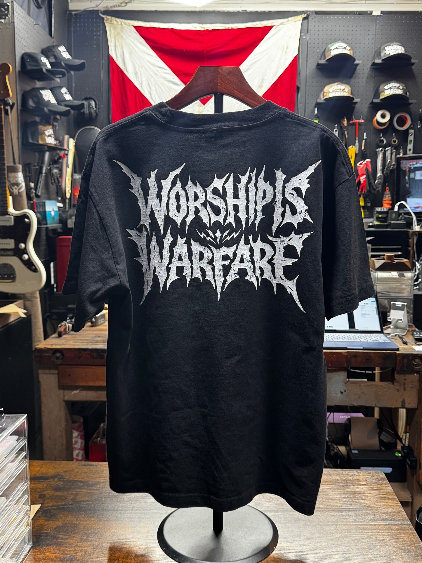 [NEW] WORSHIP IS WARFARE METAL "PREMIUM" OVERSIZED BOX TEE 7.5 oz