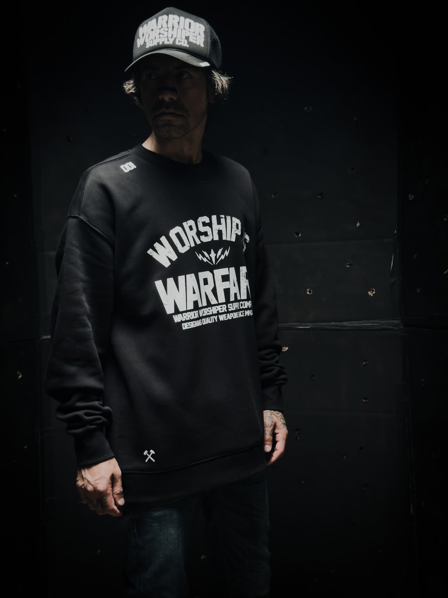 WORSHIP IS WARFARE V2 "PREMIUM" CREW NECK SWEATSHIRT IN BLACK [LIMITED]