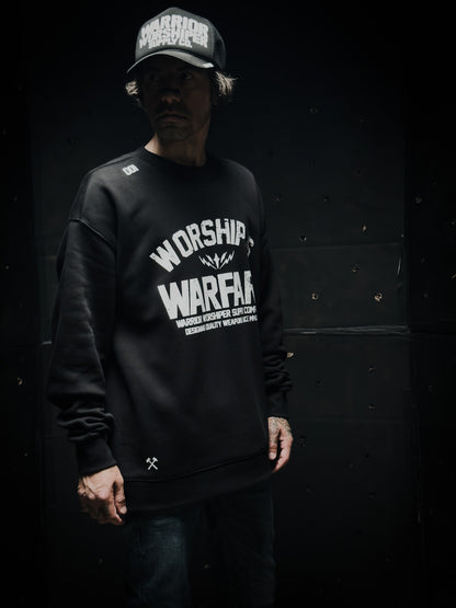 WORSHIP IS WARFARE V2 "PREMIUM" CREW NECK SWEATSHIRT IN BLACK [LIMITED]