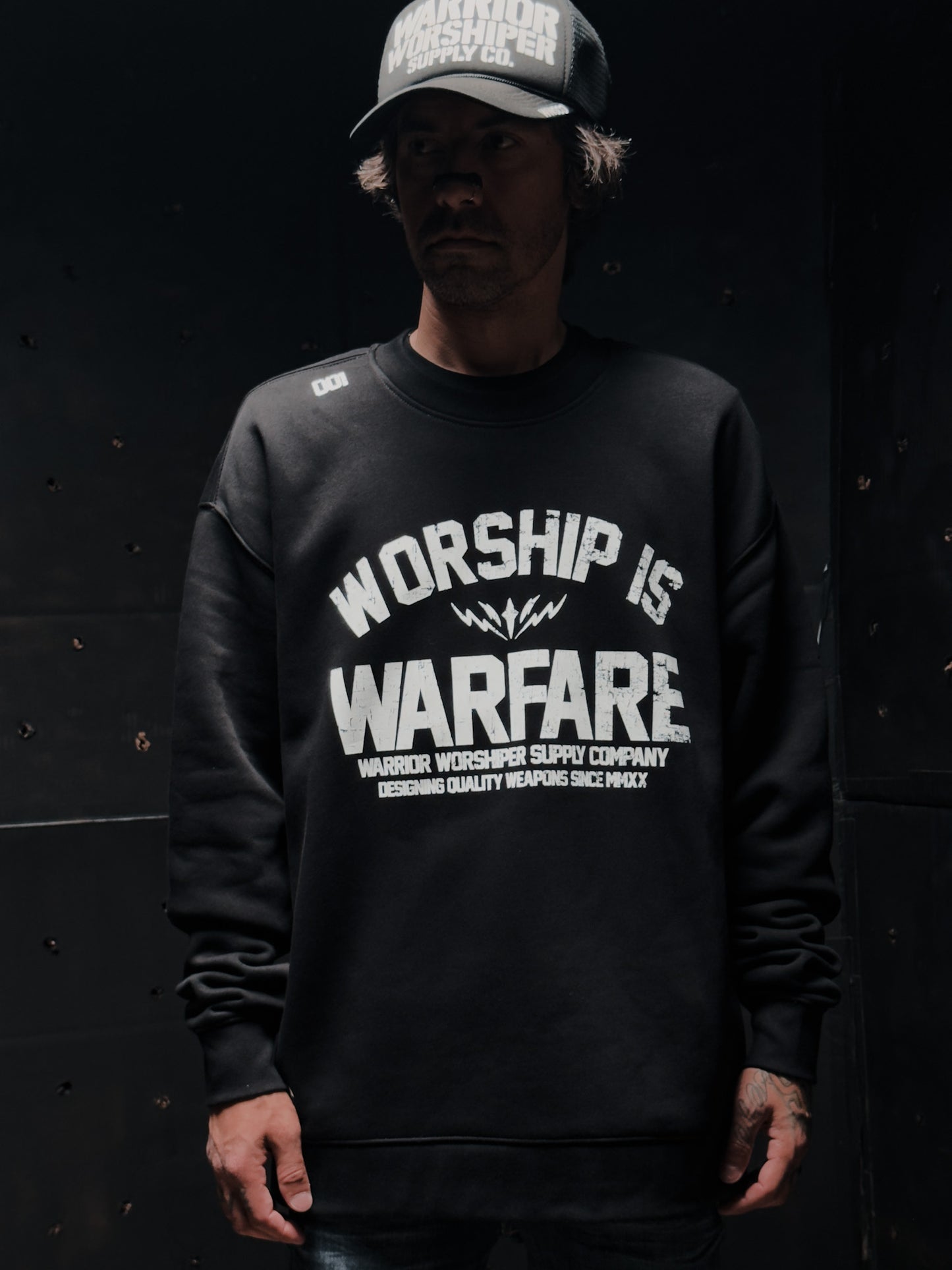 WORSHIP IS WARFARE V2 "PREMIUM" CREW NECK SWEATSHIRT IN BLACK [LIMITED]