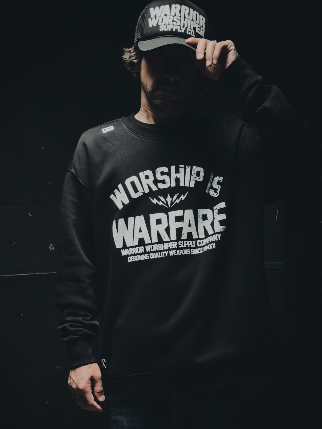 WORSHIP IS WARFARE V2 "PREMIUM" CREW NECK SWEATSHIRT IN BLACK [LIMITED]