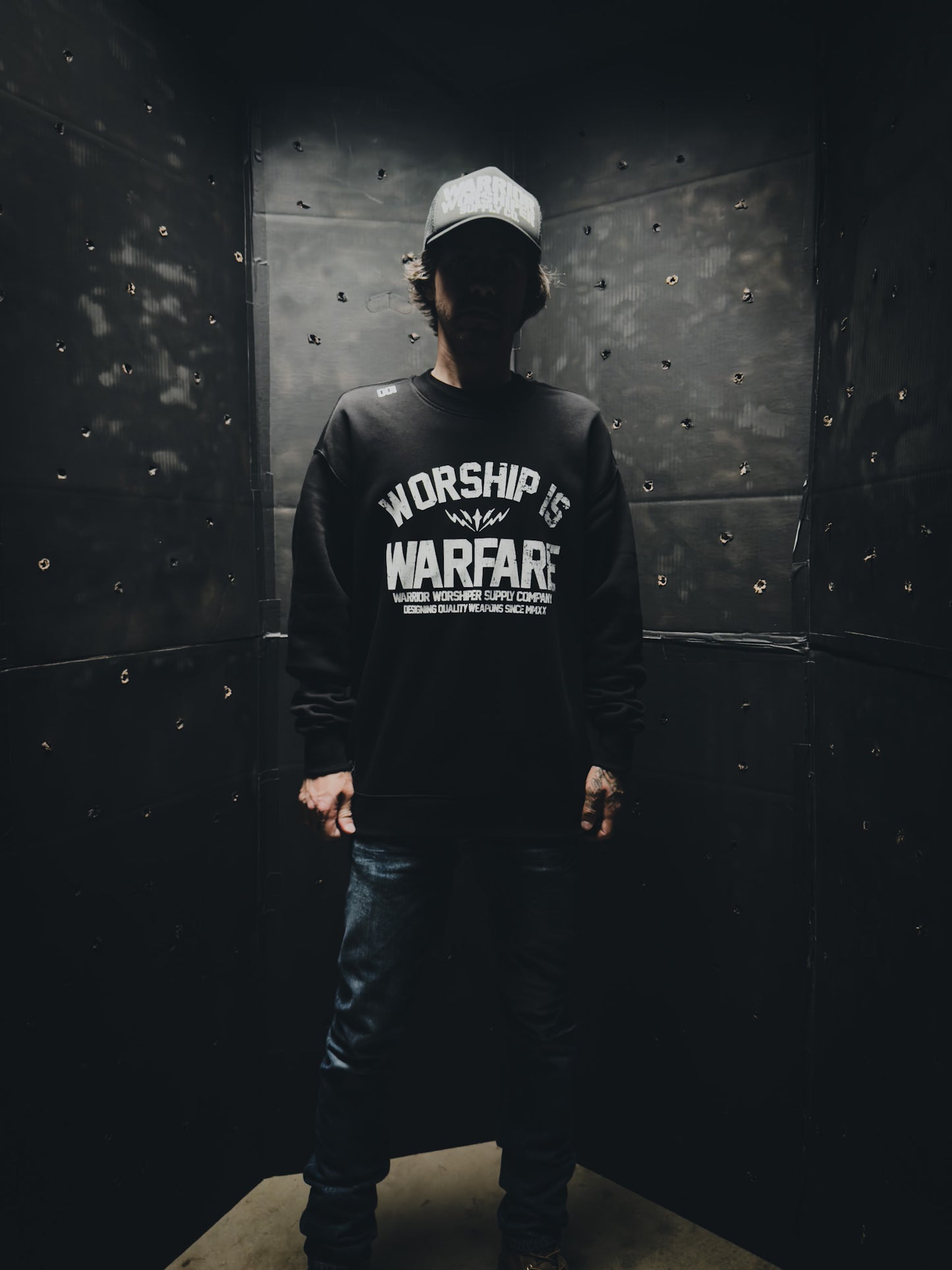 WORSHIP IS WARFARE V2 "PREMIUM" CREW NECK SWEATSHIRT IN BLACK [LIMITED]