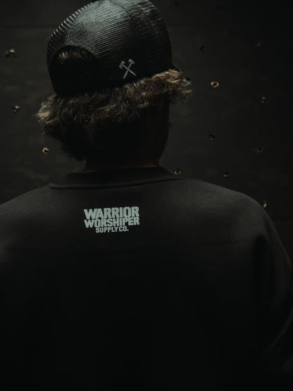 WORSHIP IS WARFARE V2 "PREMIUM" CREW NECK SWEATSHIRT IN BLACK [LIMITED]