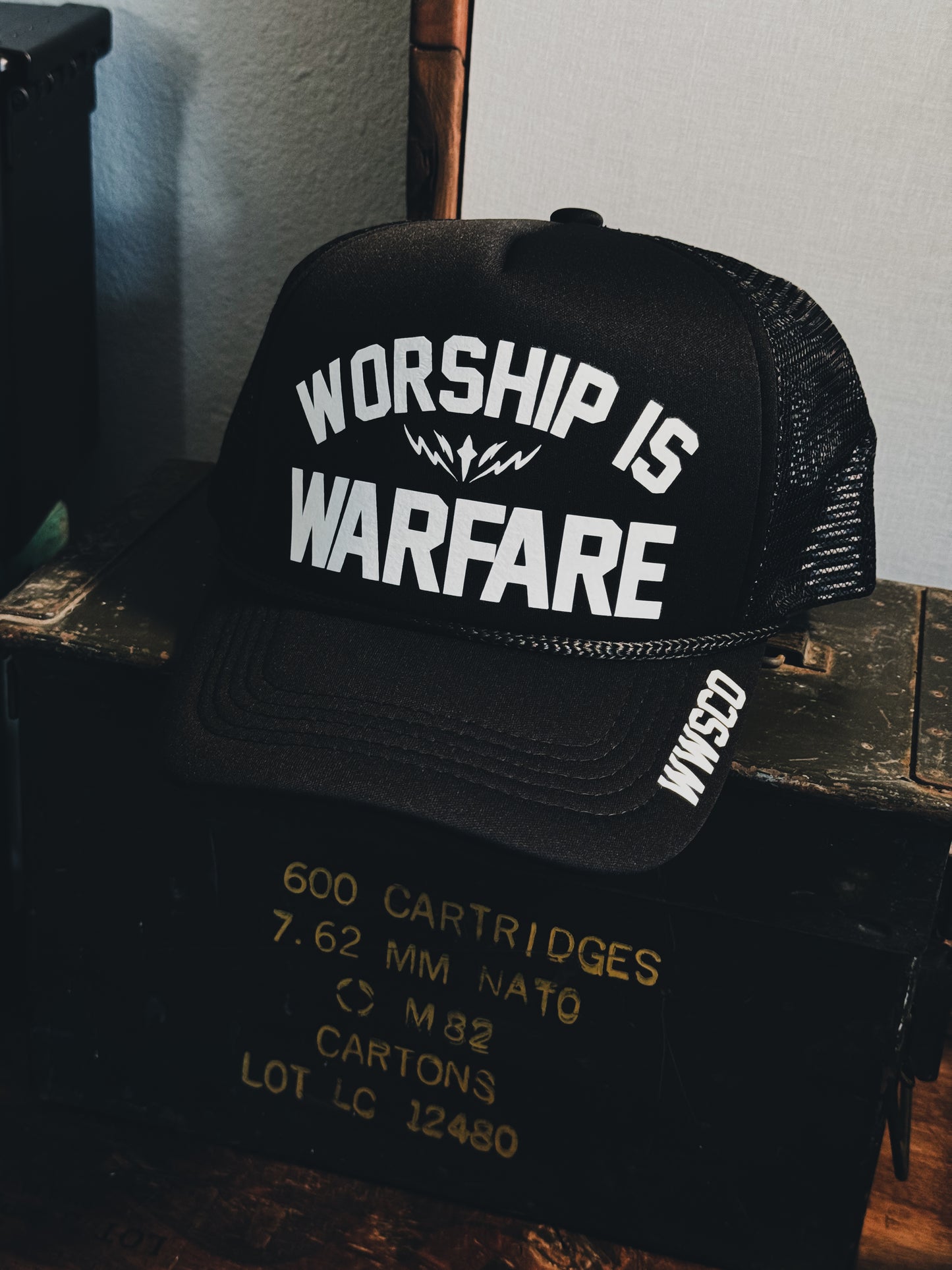 WORSHIP IS WARFARE - TRUCKER BLK V2