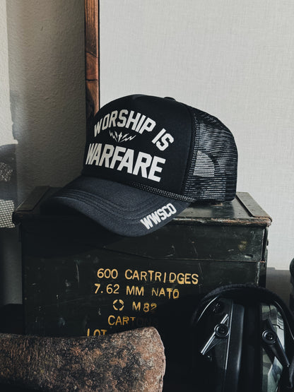 WORSHIP IS WARFARE TRUCKER HAT V2