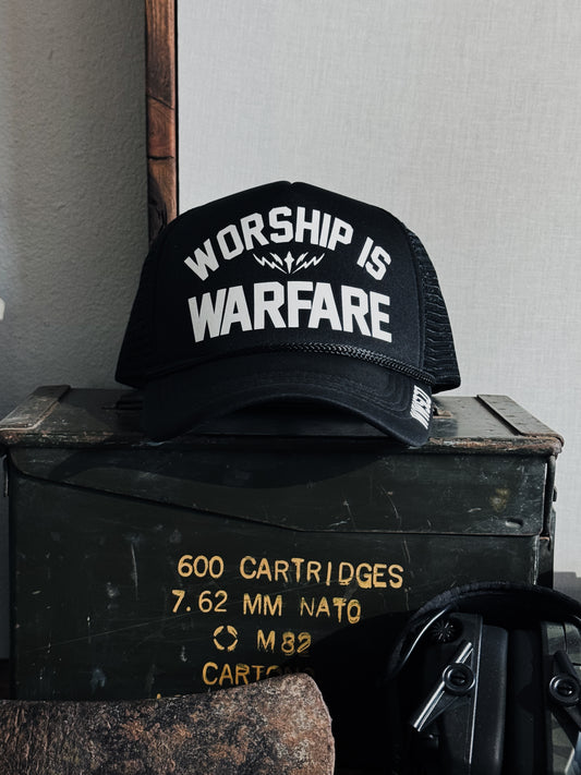 WORSHIP IS WARFARE TRUCKER HAT V2