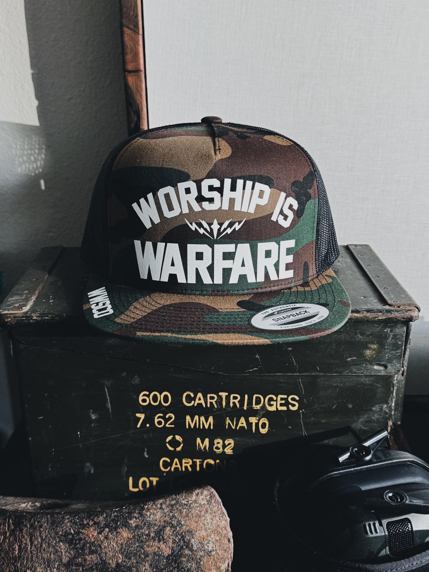 WORSHIP IS WARFARE CAMO SNAPBACK HAT [LIMITED]