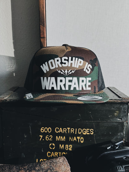 WORSHIP IS WARFARE CAMO SNAPBACK HAT [LIMITED]
