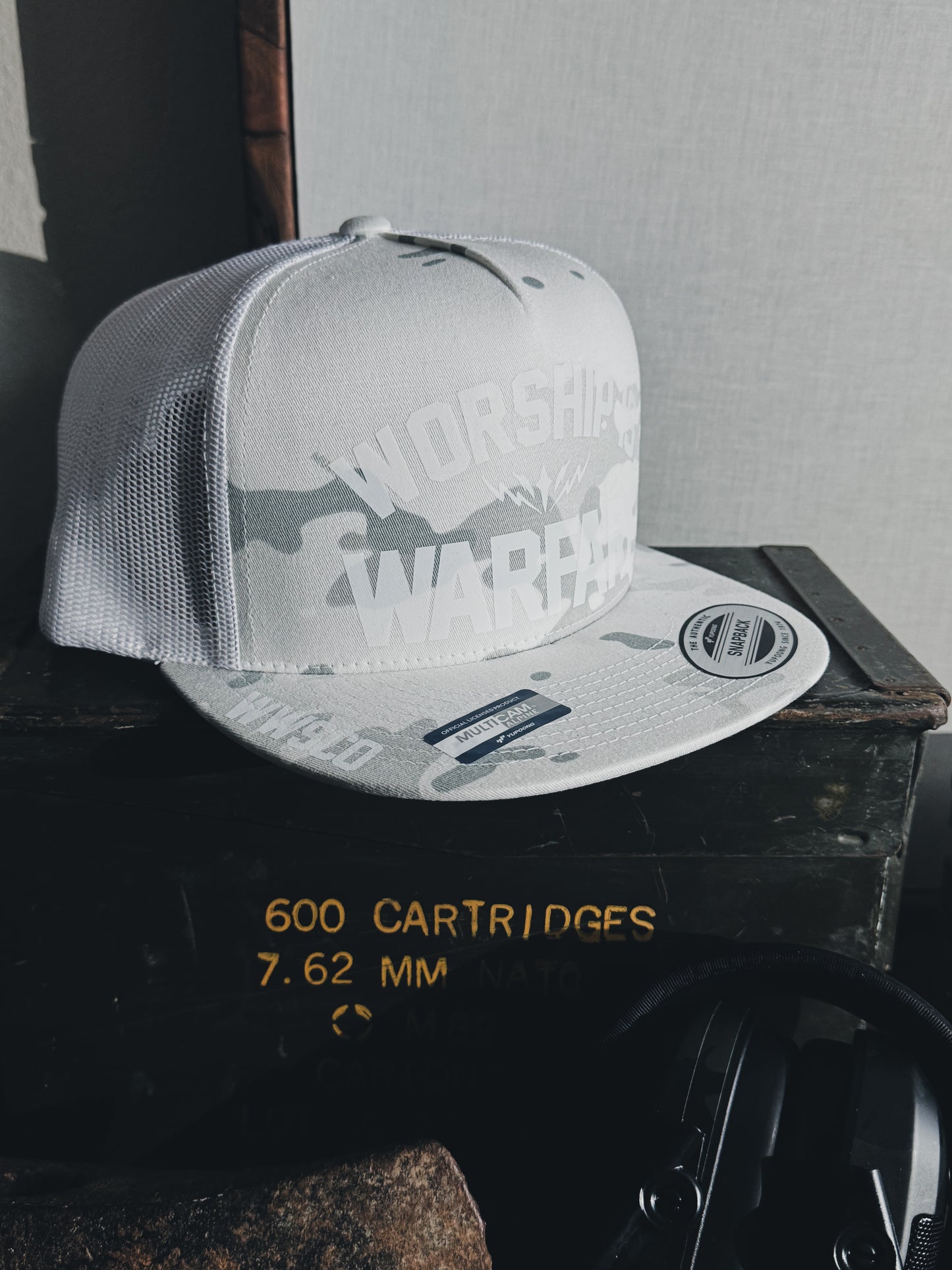 WORSHIP IS WARFARE CAMO SNAPBACK HAT [WHITEOUT LIMITED]