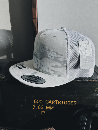 WORSHIP IS WARFARE CAMO SNAPBACK HAT [WHITEOUT LIMITED]