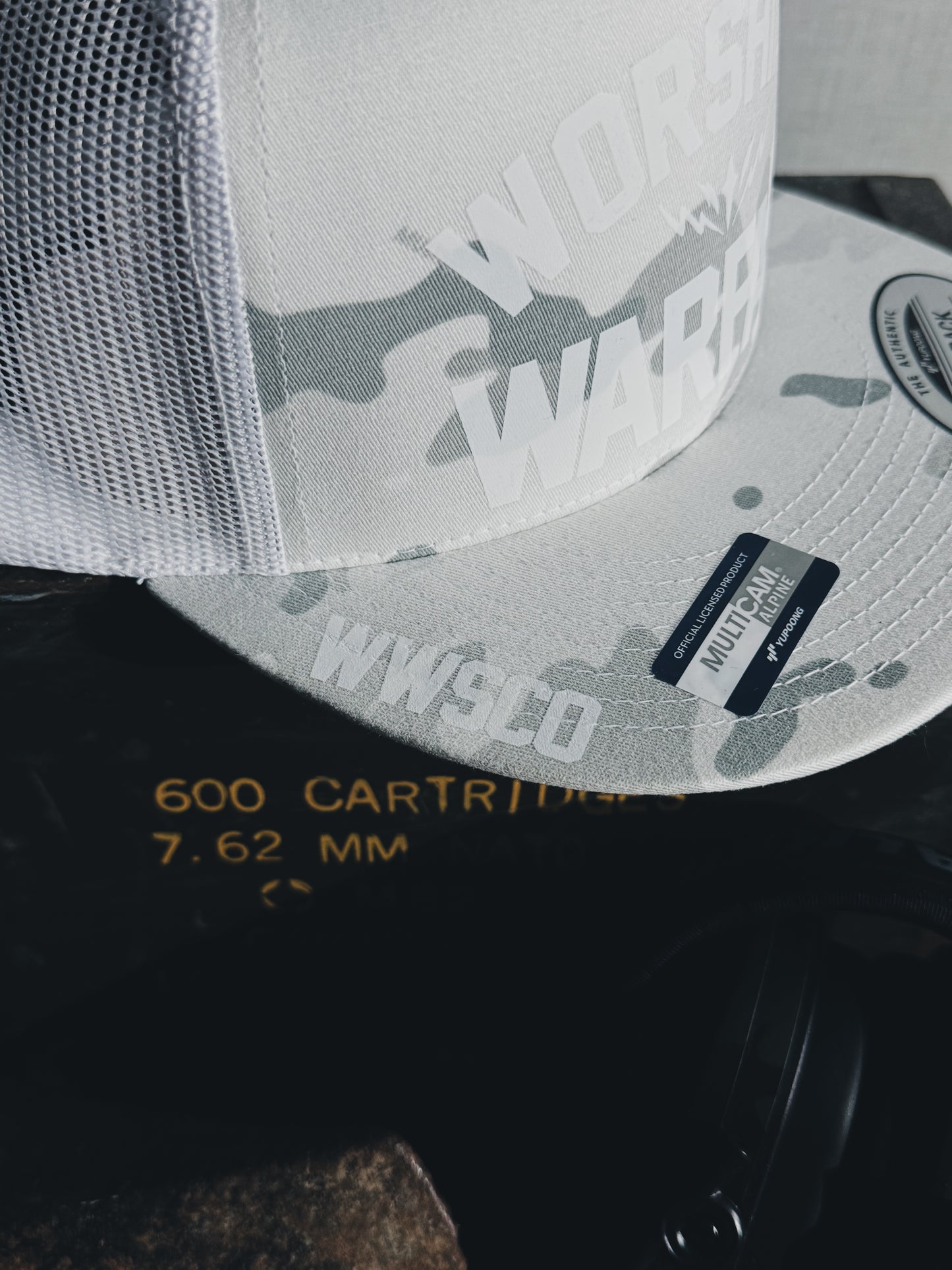 WORSHIP IS WARFARE CAMO SNAPBACK HAT [WHITEOUT LIMITED]