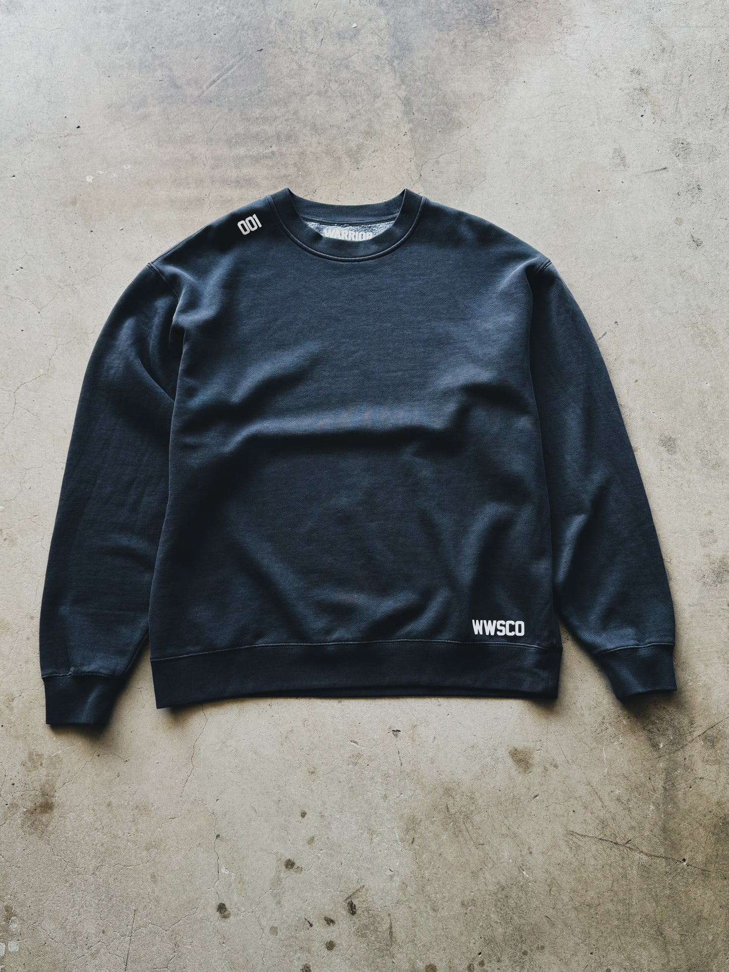 WORSHIP IS WARFARE V1 "PREMIUM" FADED BLACK CREW NECK - RELAX FIT [LIMITED]