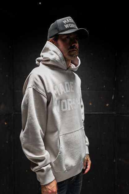 MADE TO WORSHIP "PREMIUM" RELAX HOODIE IN FADED BONE