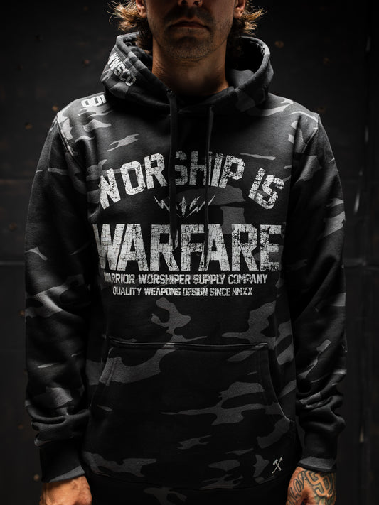 WORSHIP IS WARFARE V2 "PREMIUM" DARK CAMO HOODIE