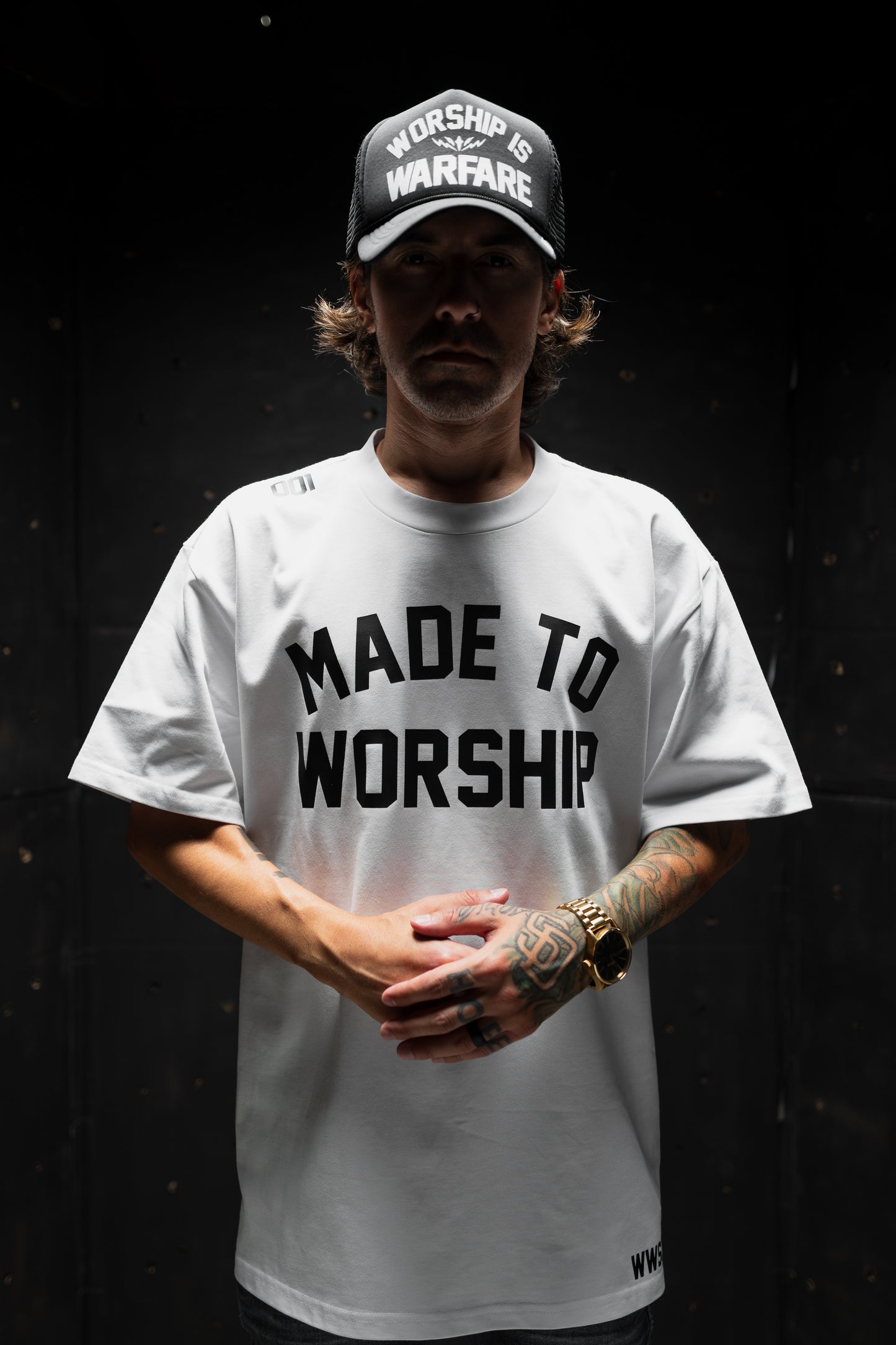 MADE TO WORSHIP "PREMIUM" HEAVY  KNIT TEE IN WHITE 8.2 oz