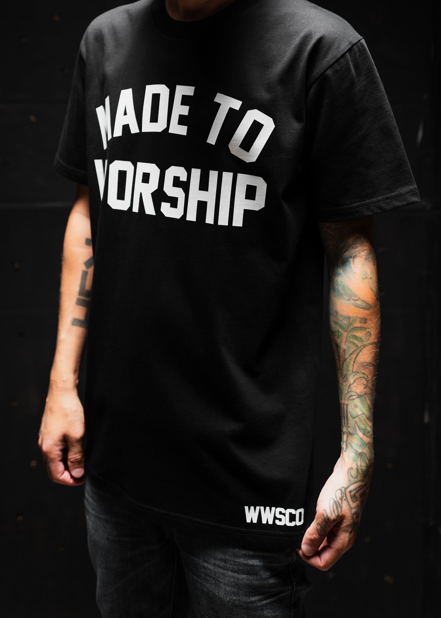 MADE TO WORSHIP "PREMIUM" TEE IN BLACK