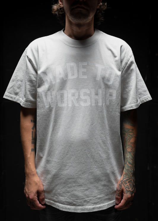 MADE TO WORSHIP "PREMIUM" HEAVY TEE IN FADED BONE