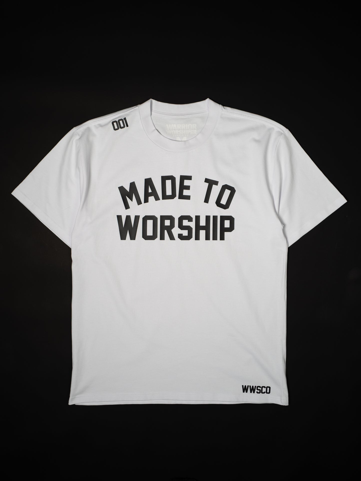 MADE TO WORSHIP "PREMIUM" HEAVY  KNIT TEE IN WHITE 8.2 oz