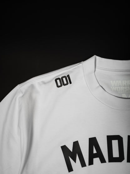 MADE TO WORSHIP "PREMIUM" HEAVY  KNIT TEE IN WHITE 8.2 oz