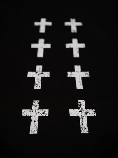 CROSSES WORSHIP DISTRESSED "PREMIUM" HOODIE IN BLACK