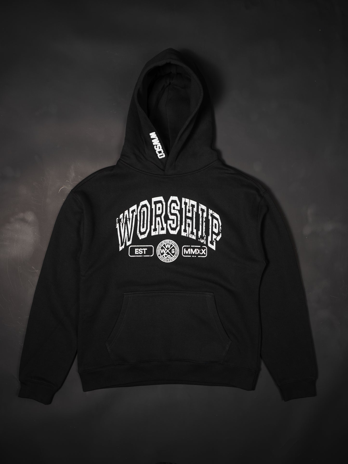 CROSSES WORSHIP DISTRESSED "PREMIUM" HOODIE IN BLACK