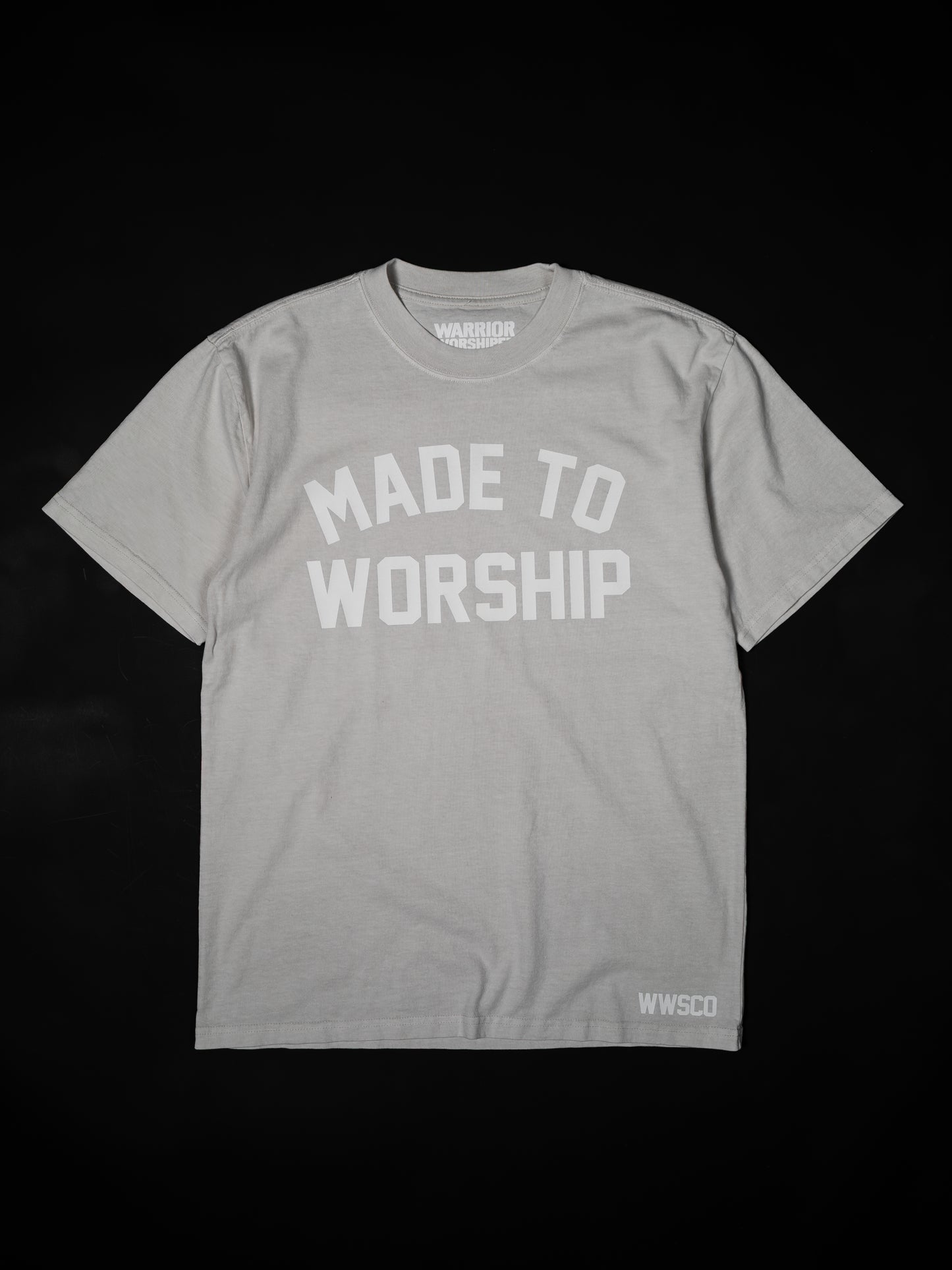 MADE TO WORSHIP "PREMIUM" HEAVY KNIT TEE IN FADED BONE 7.1 oz