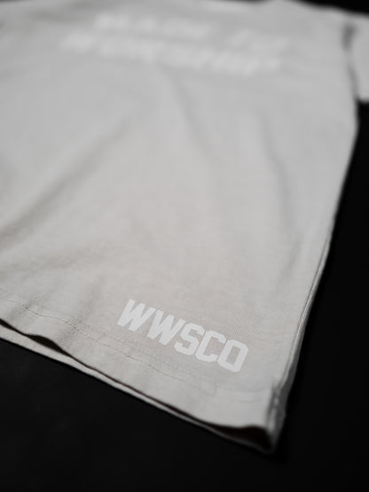 MADE TO WORSHIP "PREMIUM" HEAVY KNIT TEE IN FADED BONE 7.1 oz