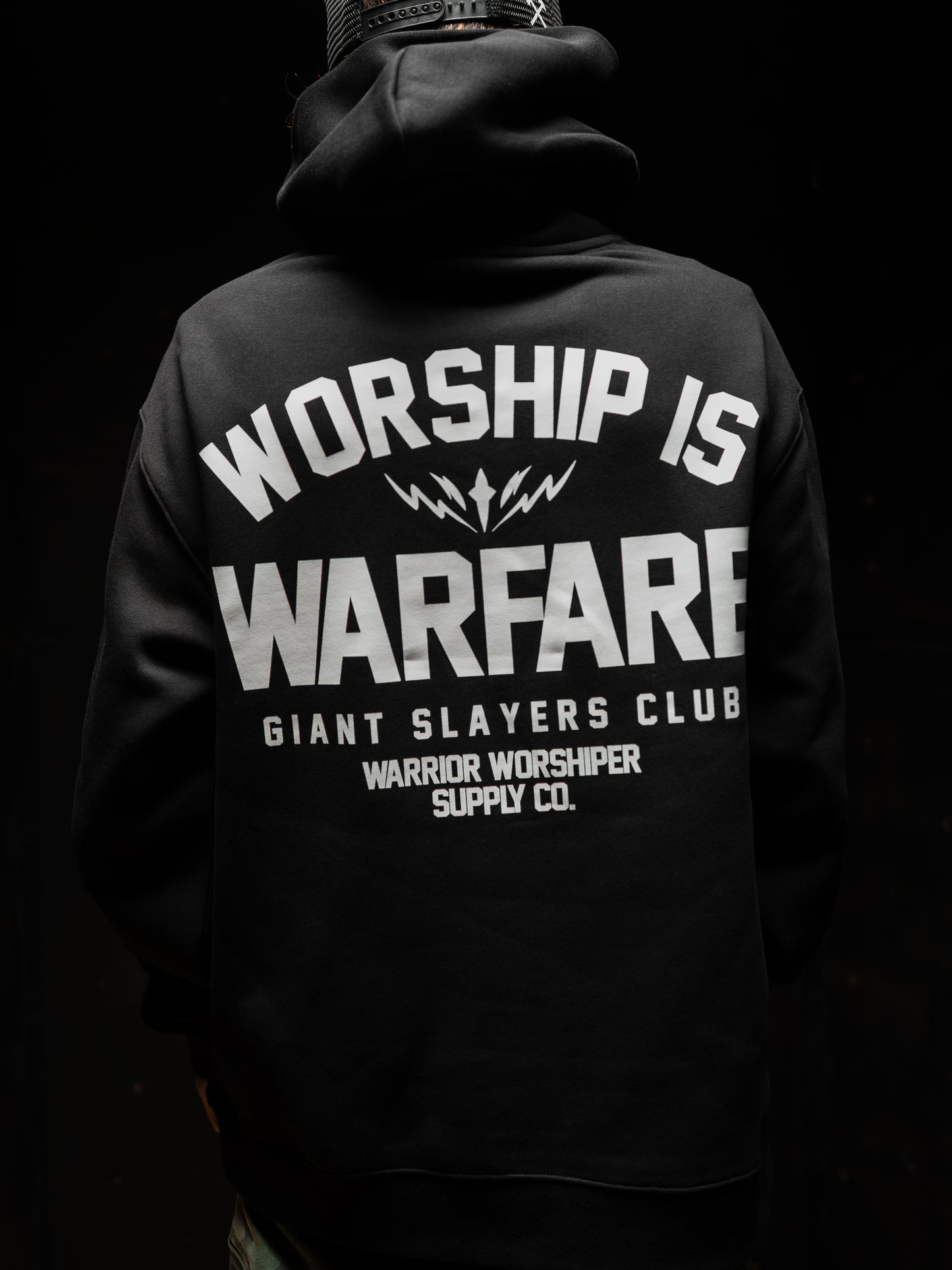 WORSHIP IS WARFARE V2 "PREMIUM" FLAGSHIP HOODIE IN BLACK
