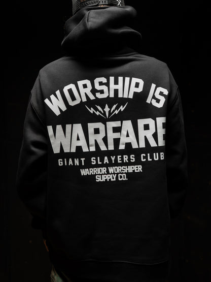 WORSHIP IS WARFARE V2 "PREMIUM" FLAGSHIP HOODIE IN BLACK